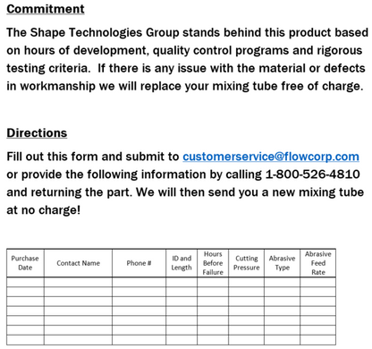 DELTA Standard Waterjet Mixing Tube for Paser® ECL & Paser® 4